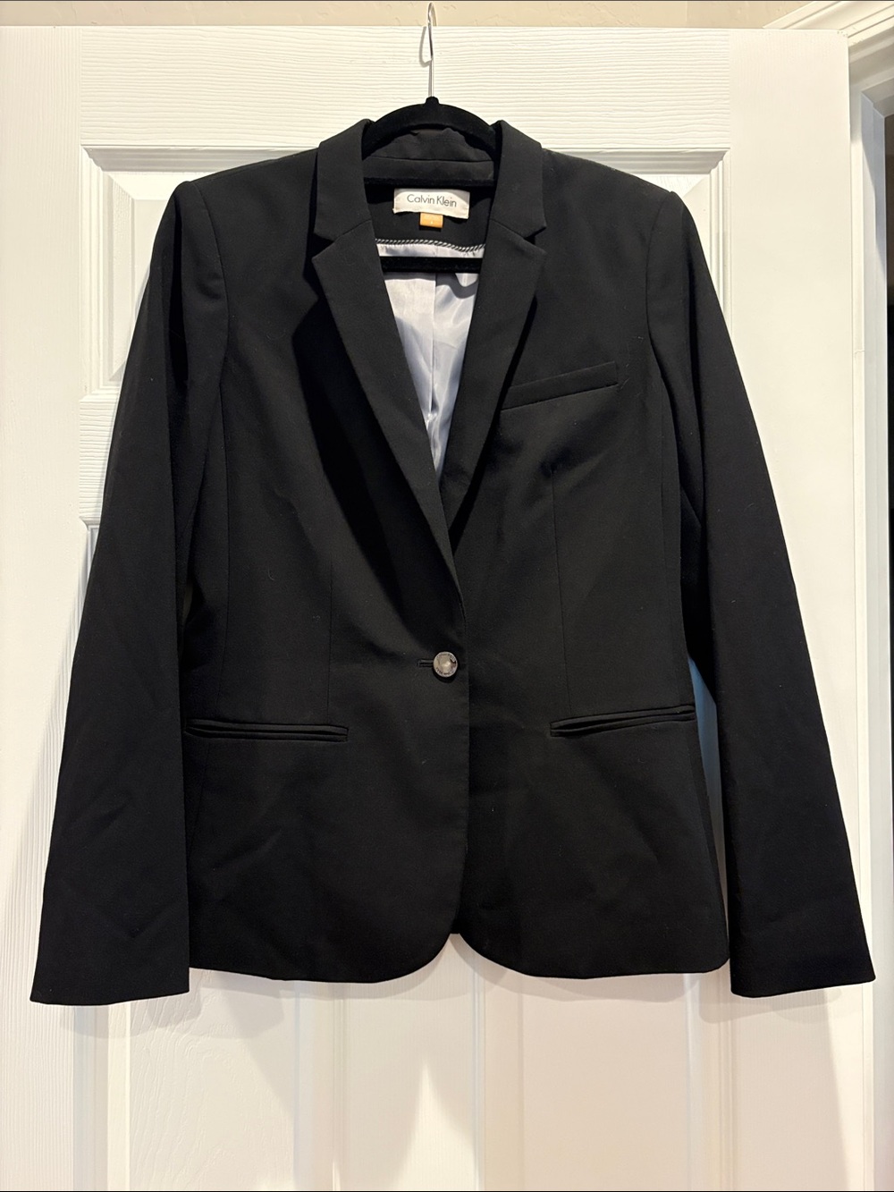 Calvin Klein Black Single-Button Tailored Blazer